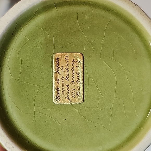 Vintage Ceramic Japan Grapes Leaves Grapevine Indoor Hexagon Pedestal Planter - Picture 10 of 10